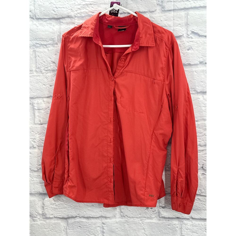 Rei Womens UPF 30 Outdoor Shirt Orange XL